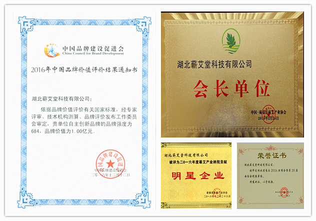湖北蘄艾堂榮獲“2016年度湖北名牌產(chǎn)品”稱號，為蘄艾產(chǎn)業(yè)再立新功